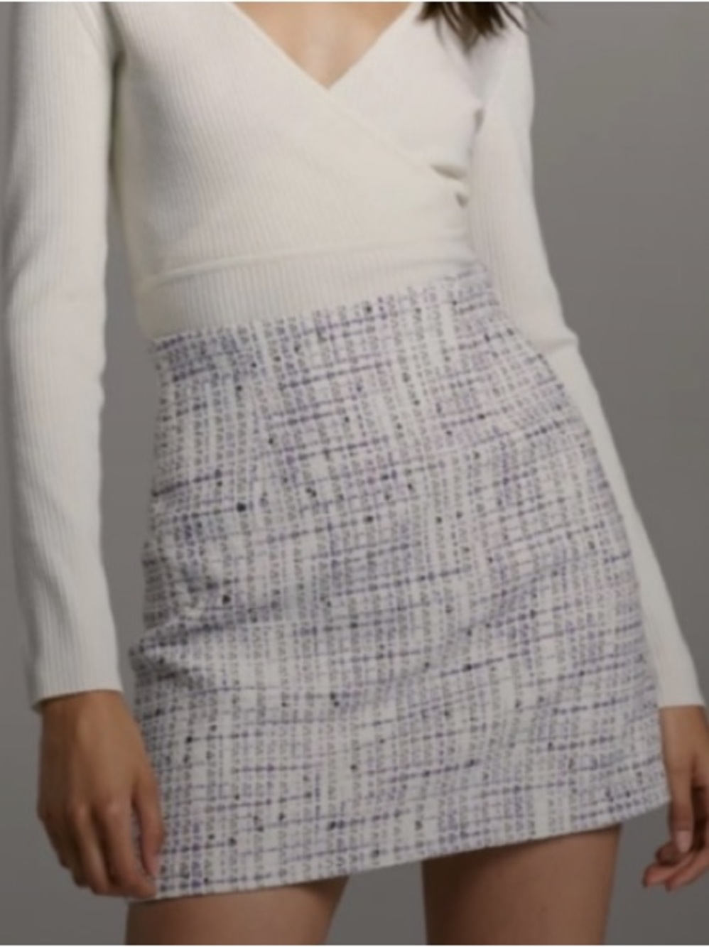 Little Tweed Skirt in Ivory and Purple size 0
